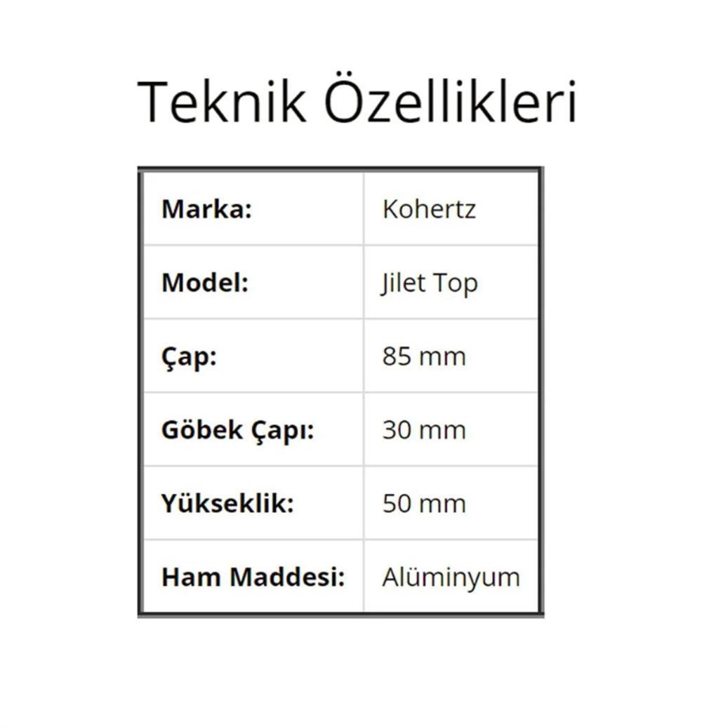 Kohertz Jilet Top 85x30x50 Mm