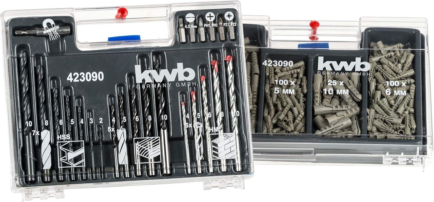Kwb Matkap Ucu Ve Dübel Seti 300 Parça Plastik Çantalı 423090