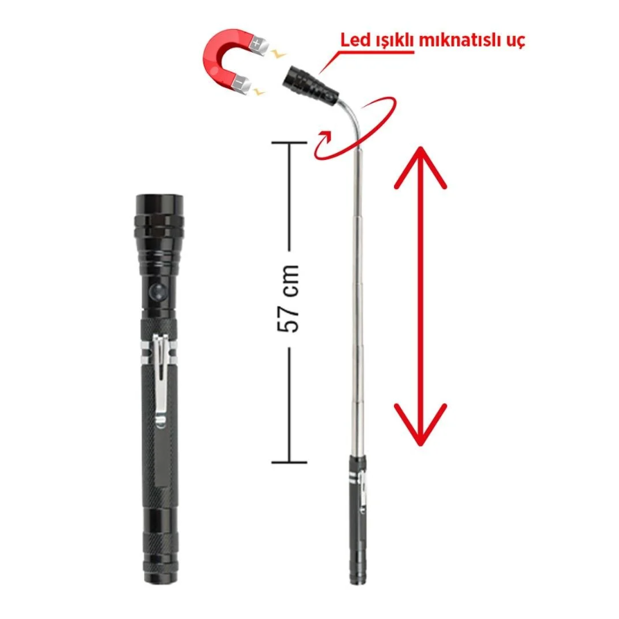 Kwb Teleskobik Mıknatıslı Led Fener 954090