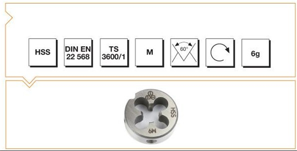 Makine Takım Hss Dın 223/B Metrik Normal Pafta Lokması M6X1.0Paftalar