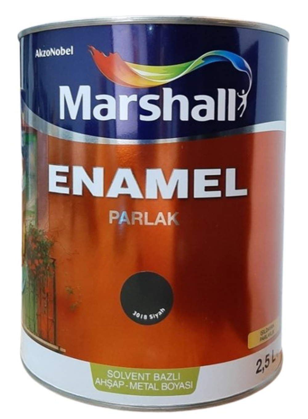 Marshall Enamel Parlak 3018 Siyah 2,5 LtAhşap & Metal Boyaları