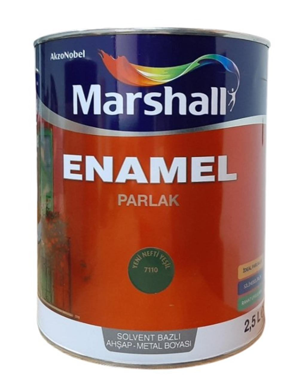Marshall Enamel Parlak 7110 Nefti Yeşil 2,5 LtAhşap & Metal Boyaları