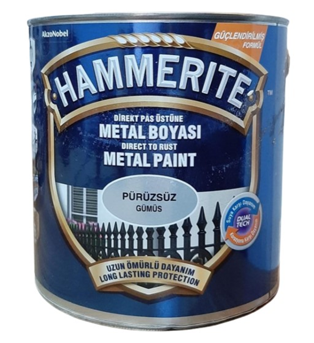 Marshall Hammerıte Metal Boyası Pürüzsüz 2,5lt GümüşAhşap & Metal Boyaları