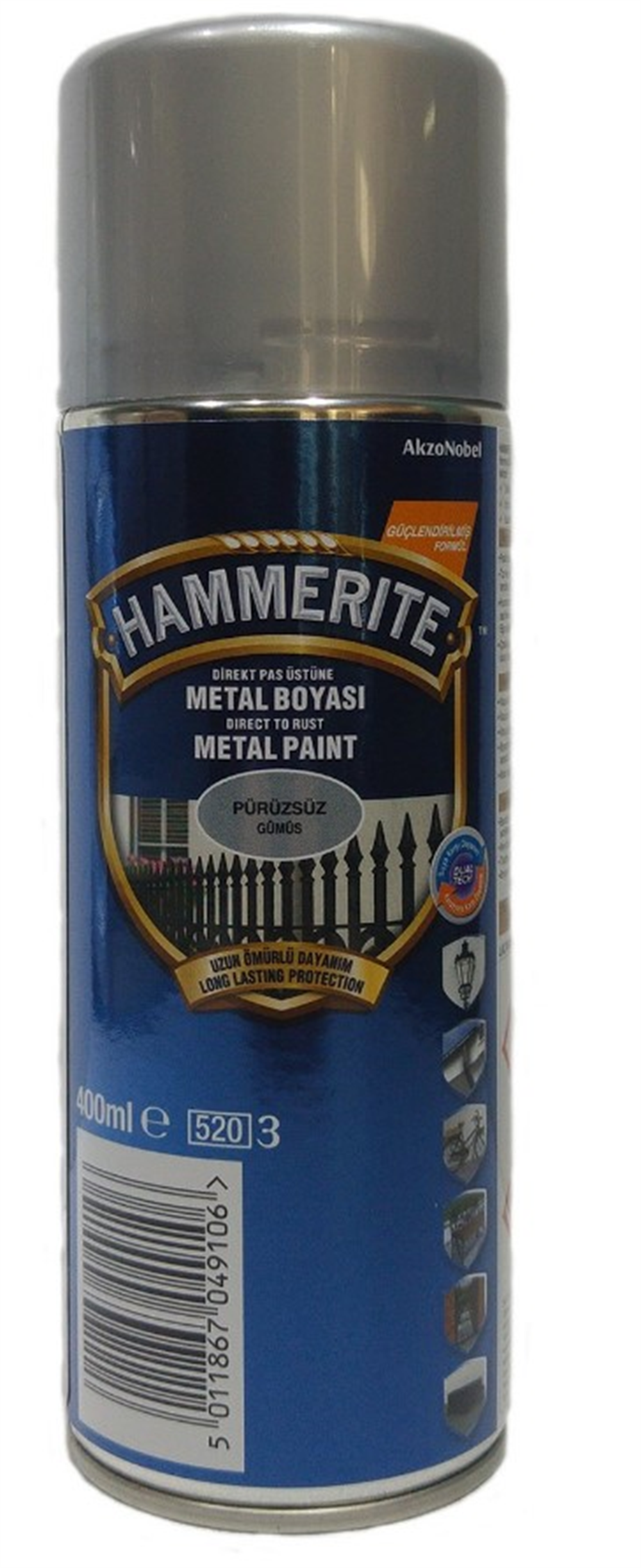 Marshall Hammerıte Sprey Boya Pürüzsüz Gümüş 400 MlSprey Boyalar