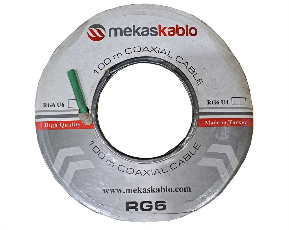 Mekas Rg6 U6 1,02cu+64*010cu Uydu Kablosu 1 Metre