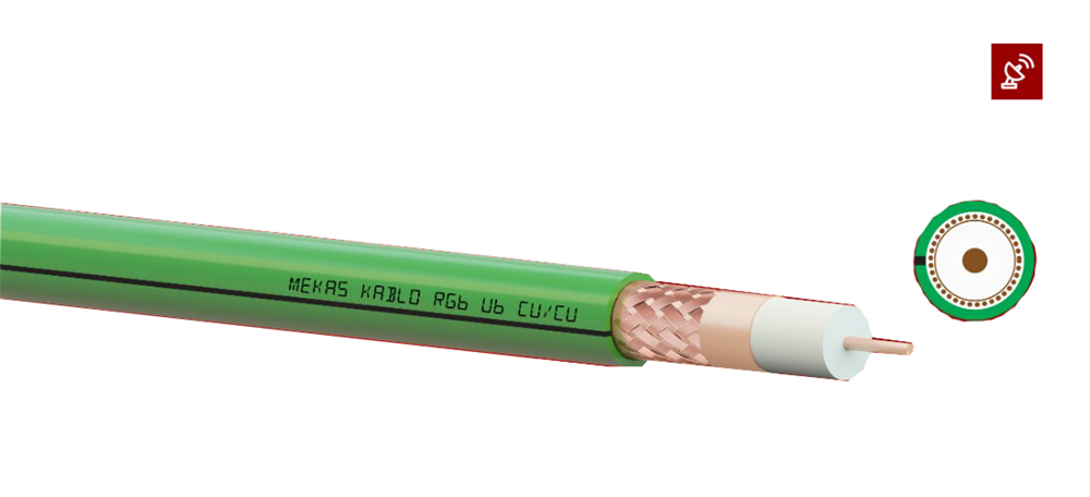 Mekas Rg6 U6 1,02cu+64*010cu Uydu Kablosu 1 Metre