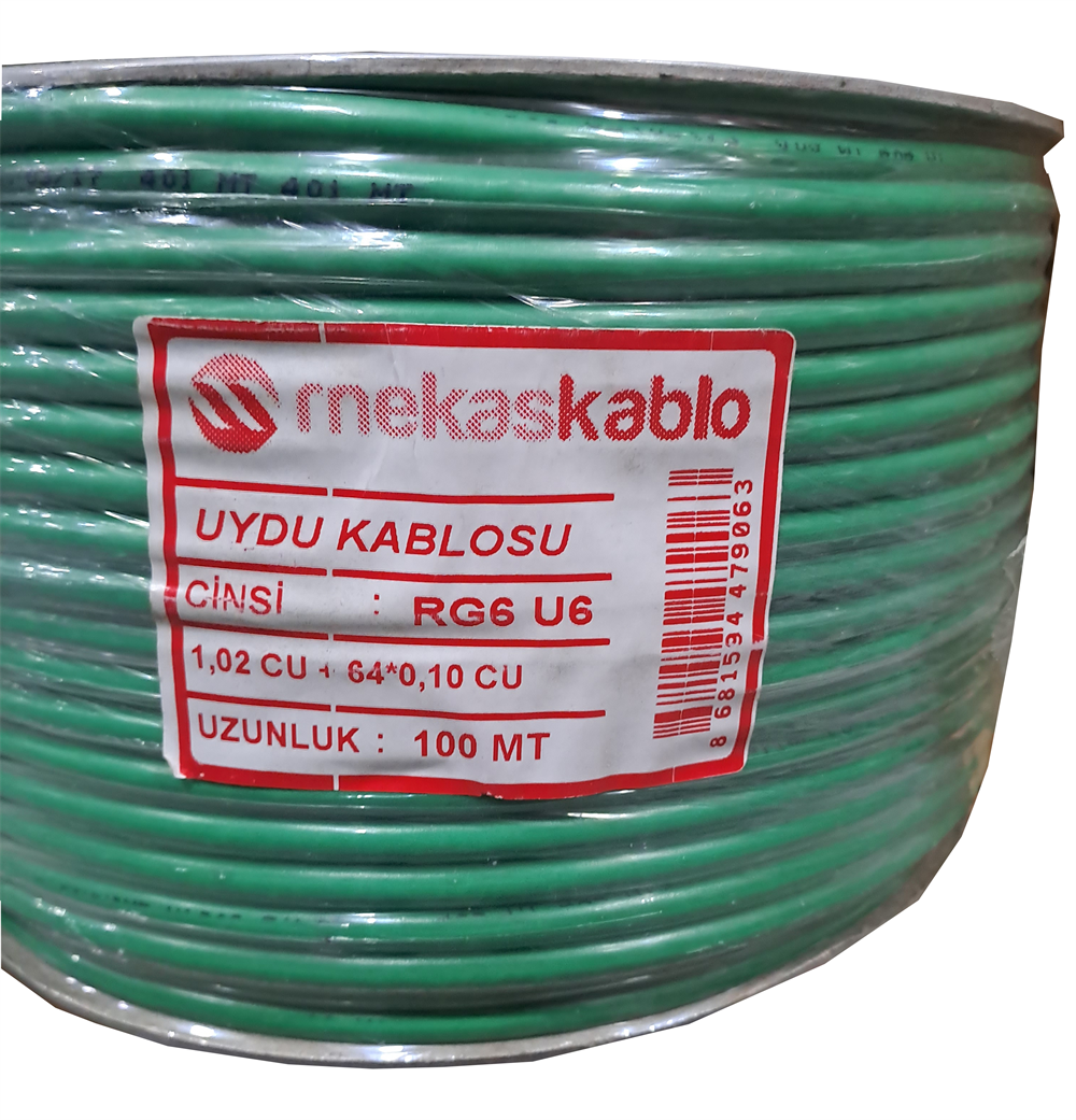 Mekas Rg6 U6 1,02cu+64*010cu Uydu Kablosu 1 Metre