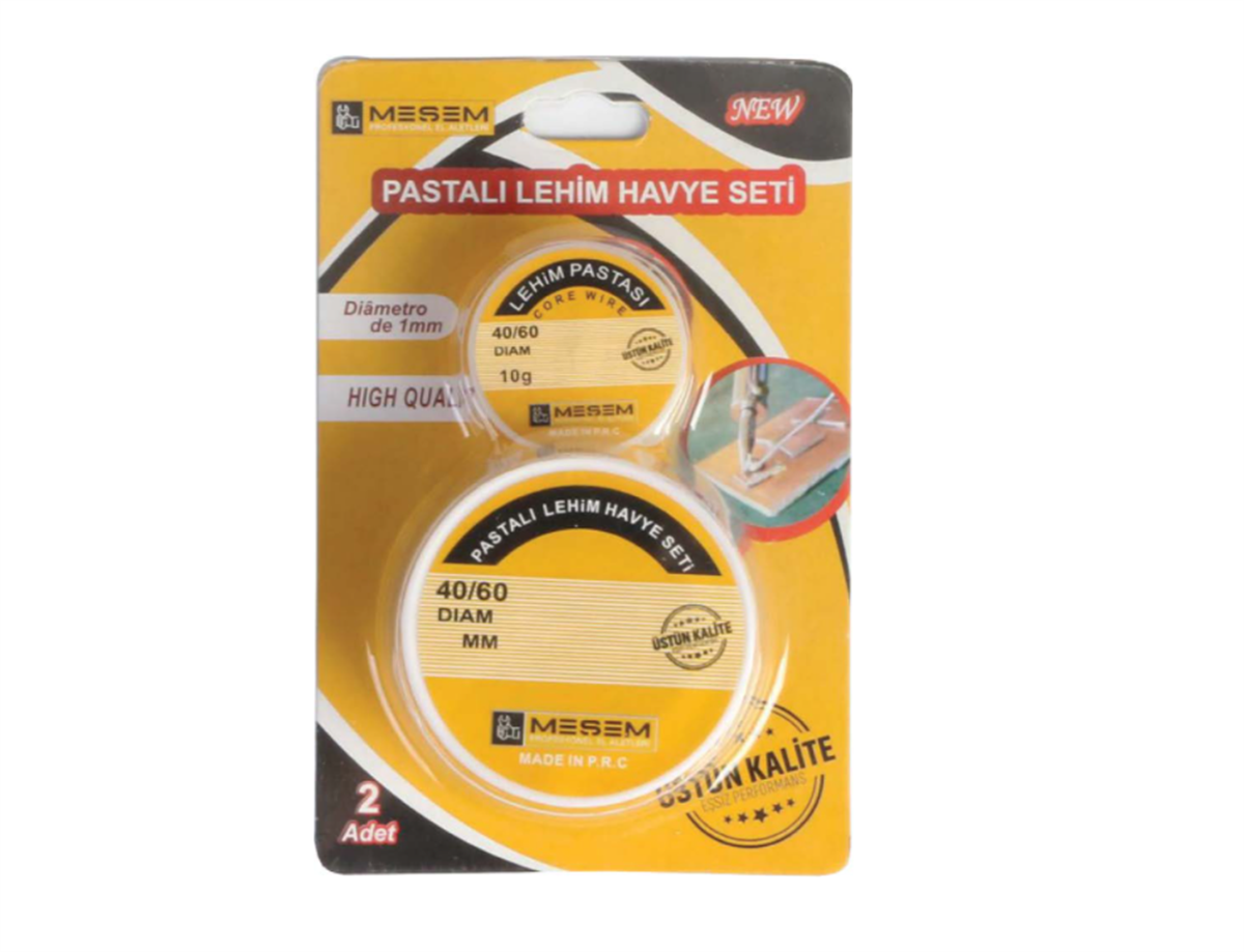Meşem 40/60 Pastalı Havya Lehim Teli Seti 50+10 gr 4140