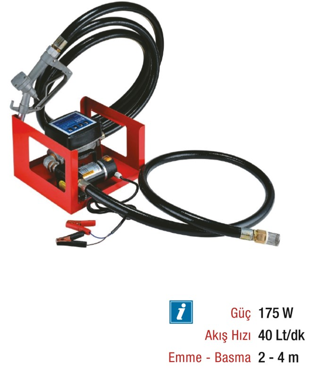 Mitacan Sayaçlı Yakıt Transfer Pompası 12V 40 Lt/Dk 175W
