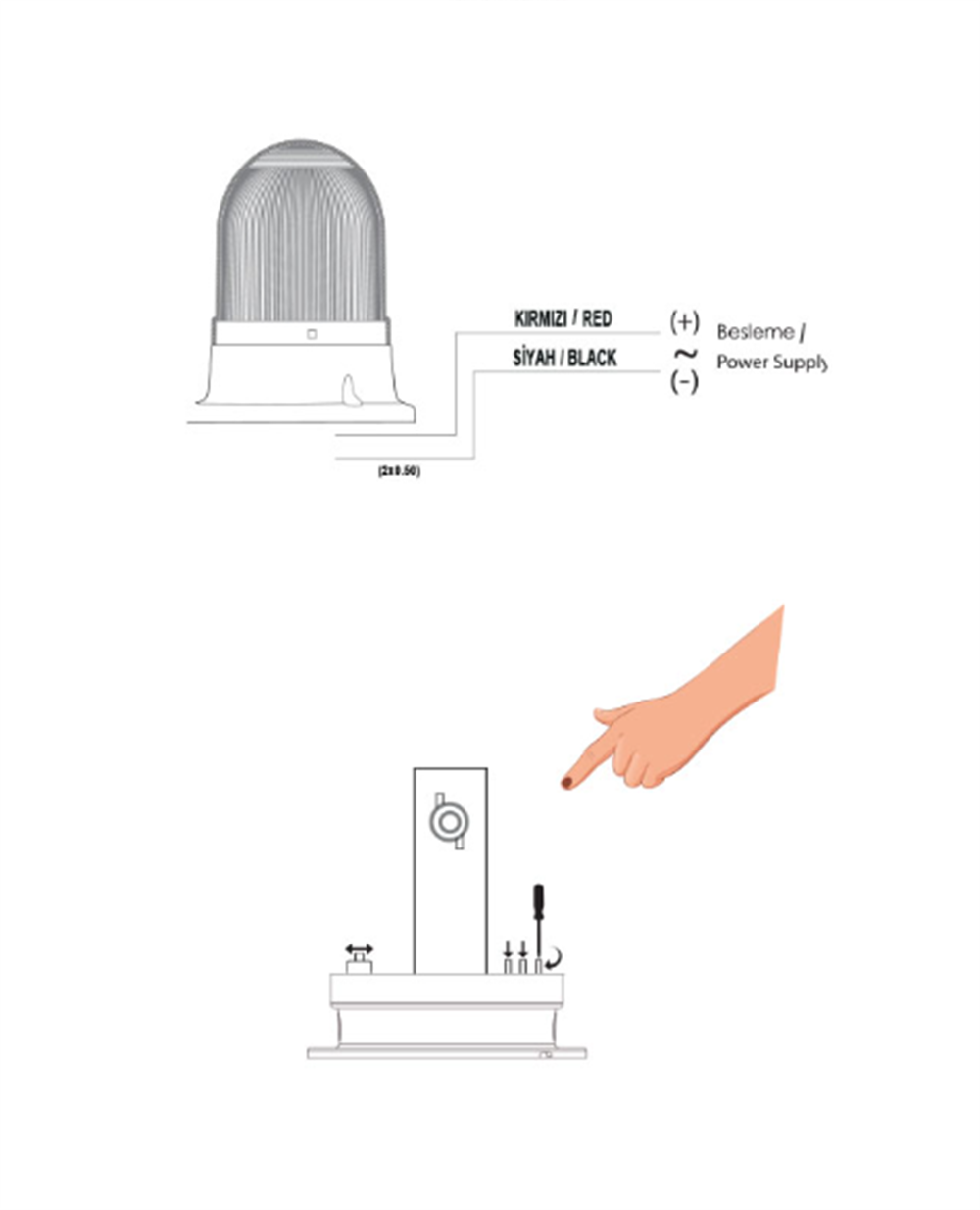Mucco Tepe Lambası 85-260 v Ac/Dc