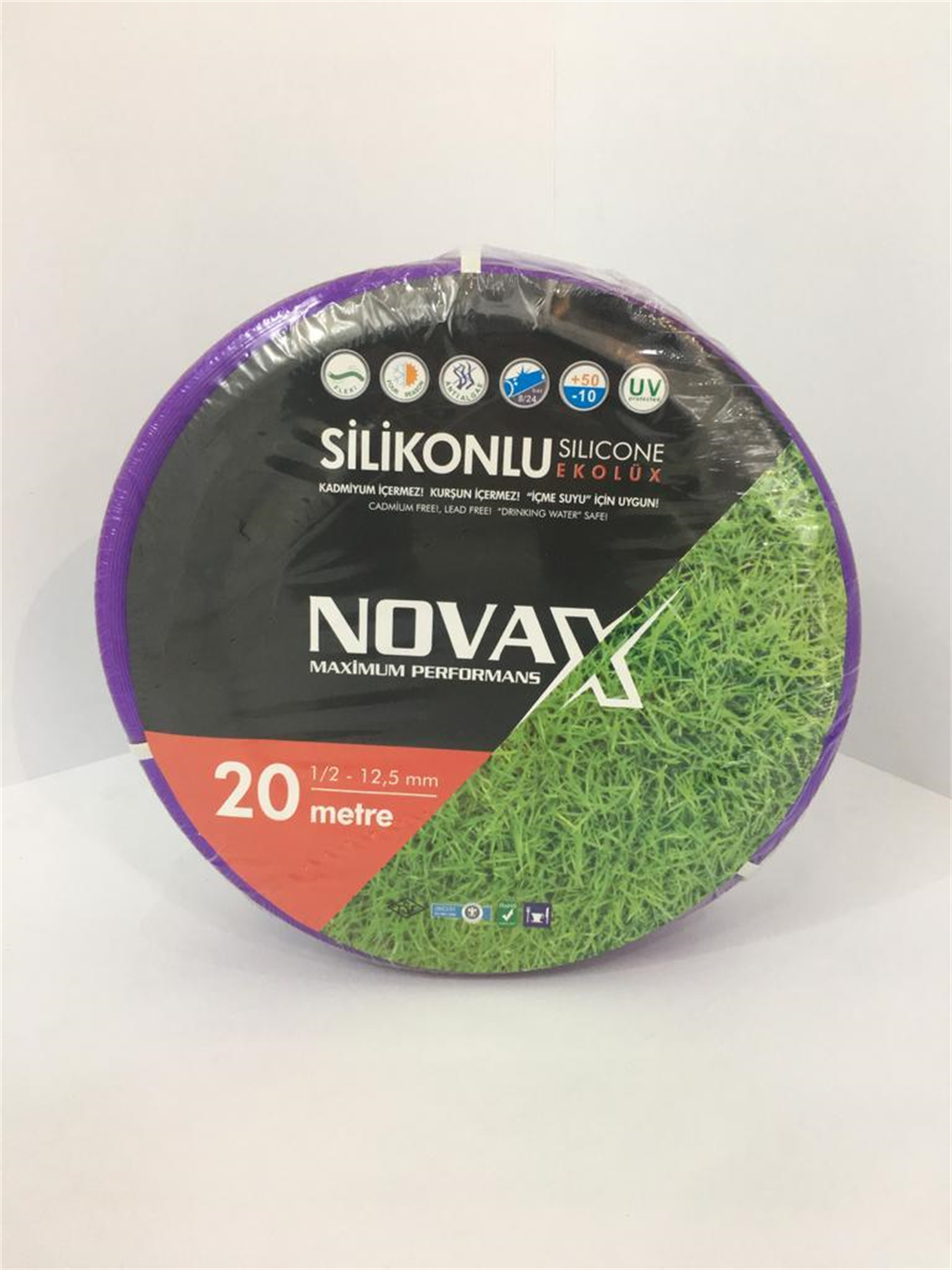 NOVAX Silikonlu Bahçe Hortumu Ekolüx 20 Metre - 1/2 