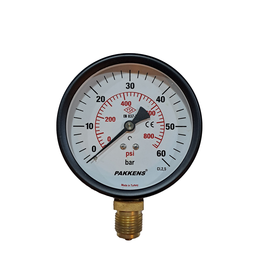 Pakkens 100 Mm 0/60 Bar Alttan Bağlantılı ManometreManometreler