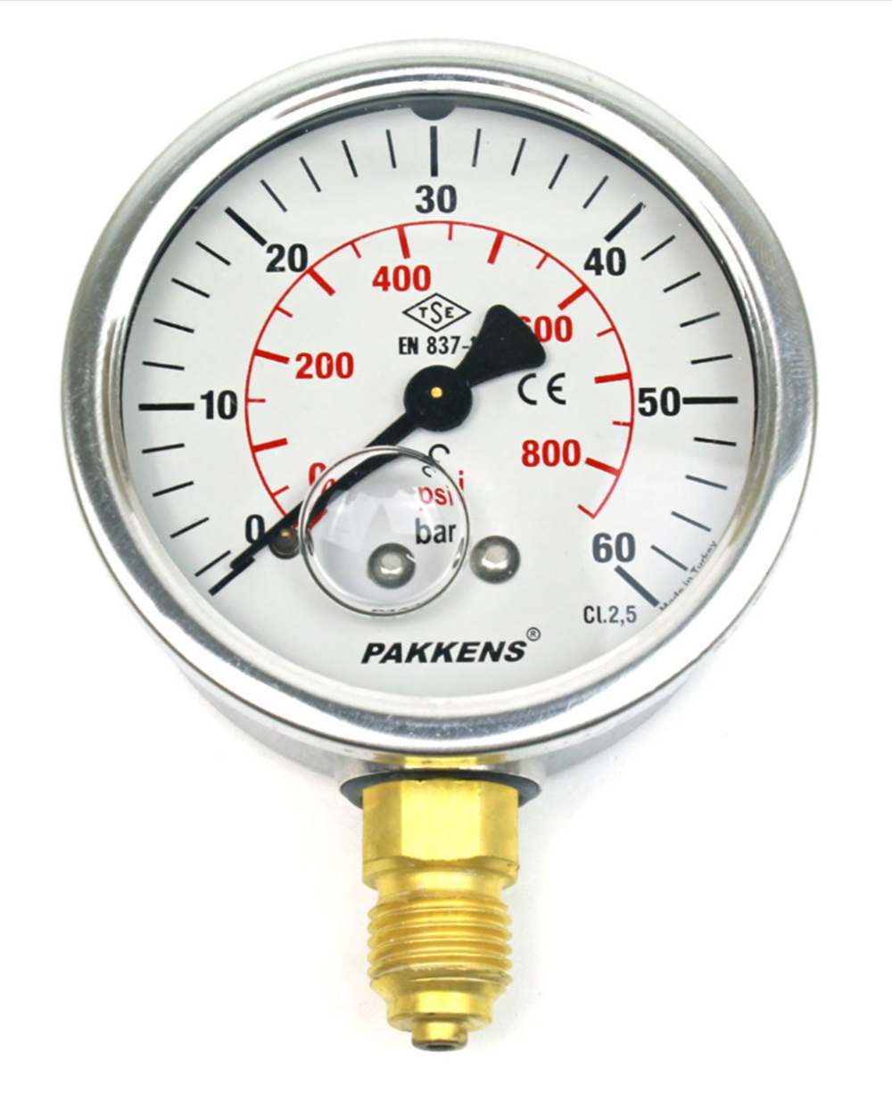 Pakkens 63 Q 0\60 Bar Alttan Bağlantılı Manometre