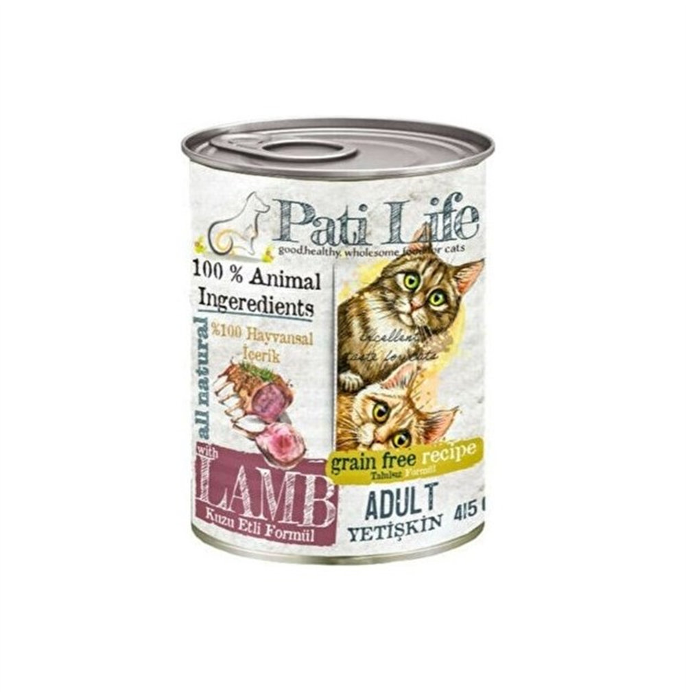 Pati Life Kuzu Etli Kedi Konservesi 415 grKedi ve Köpek Mamaları