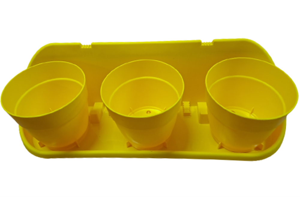 Poliwork Manolya 13 Triple Balkon Saksısı Sarı