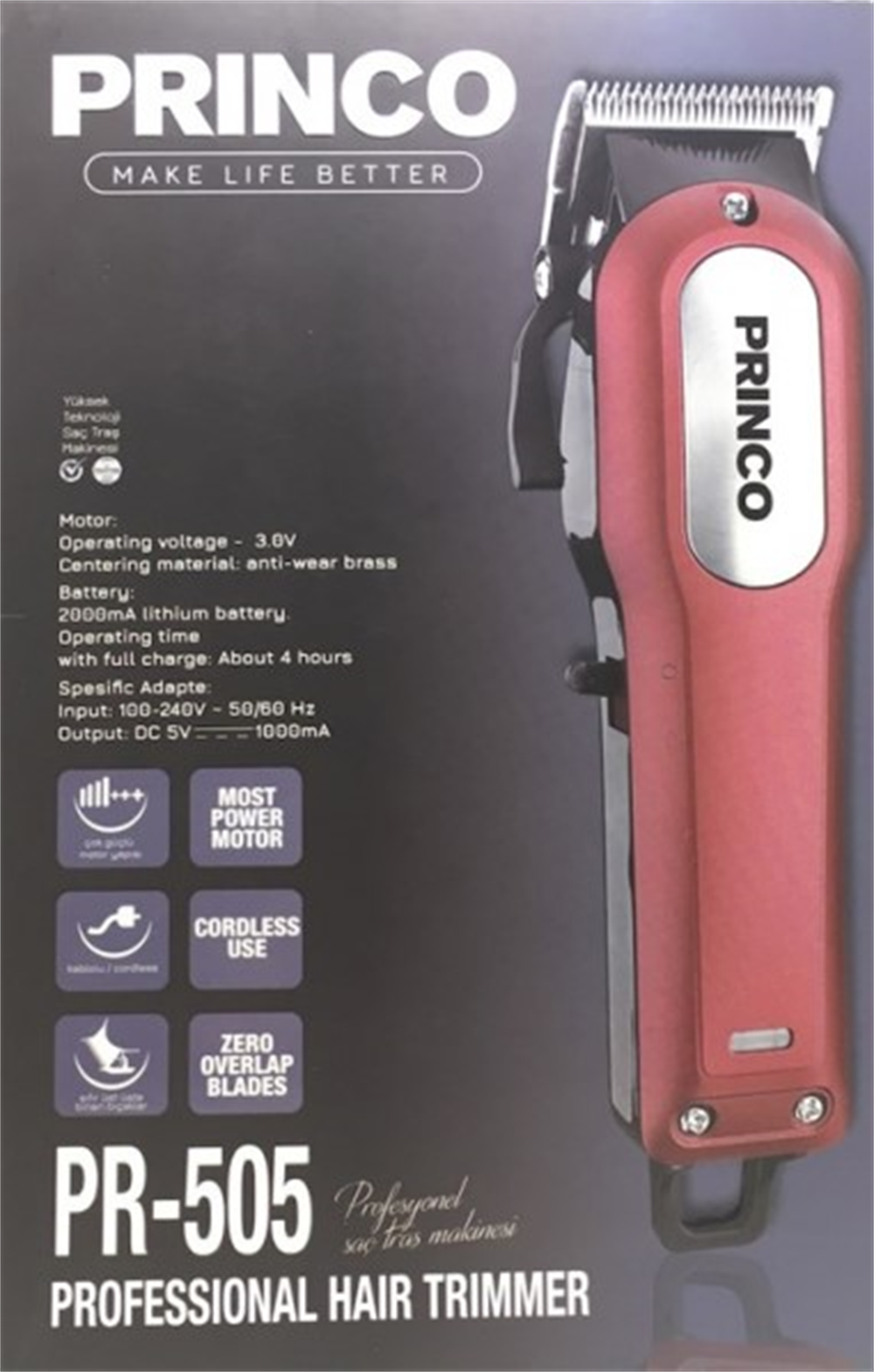 Princo PR-505 Şarjlı Saç Kesme Makinesi