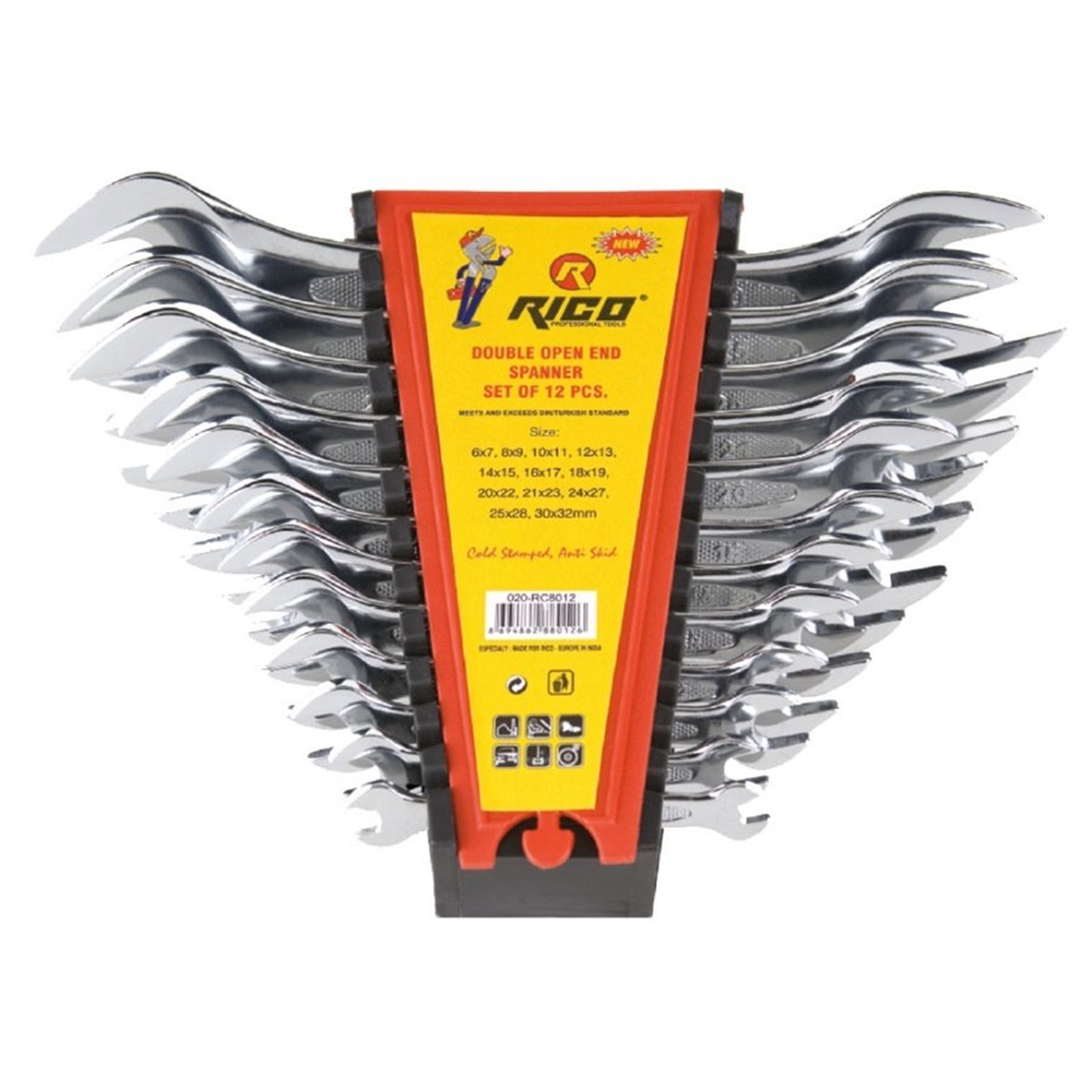 Rico 12 Parça Ekstra Düz Kısa Anahtar Seti 020-RC8012
