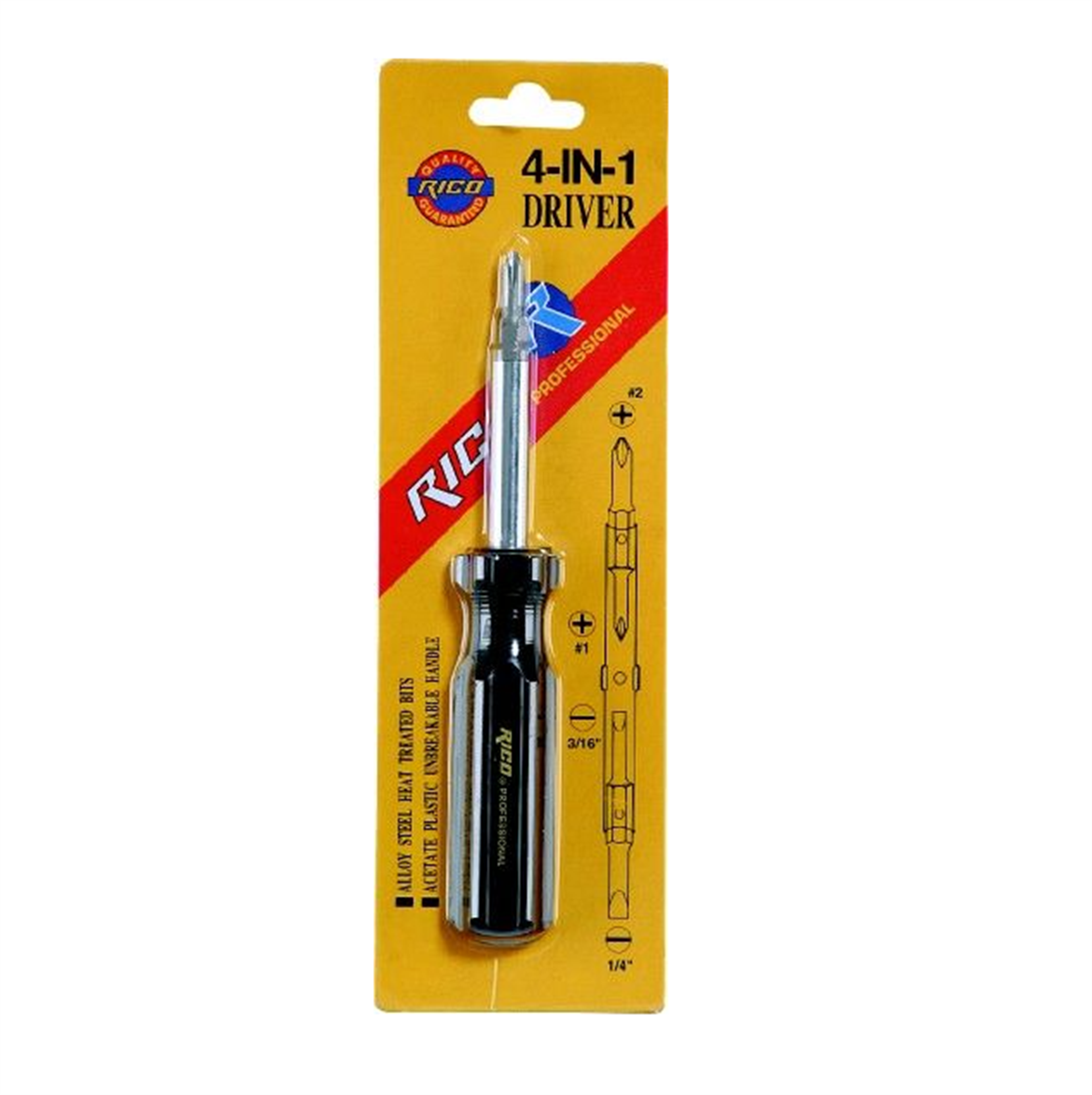 Rico 4-in-1 Şeffaf Tornavida Siyah