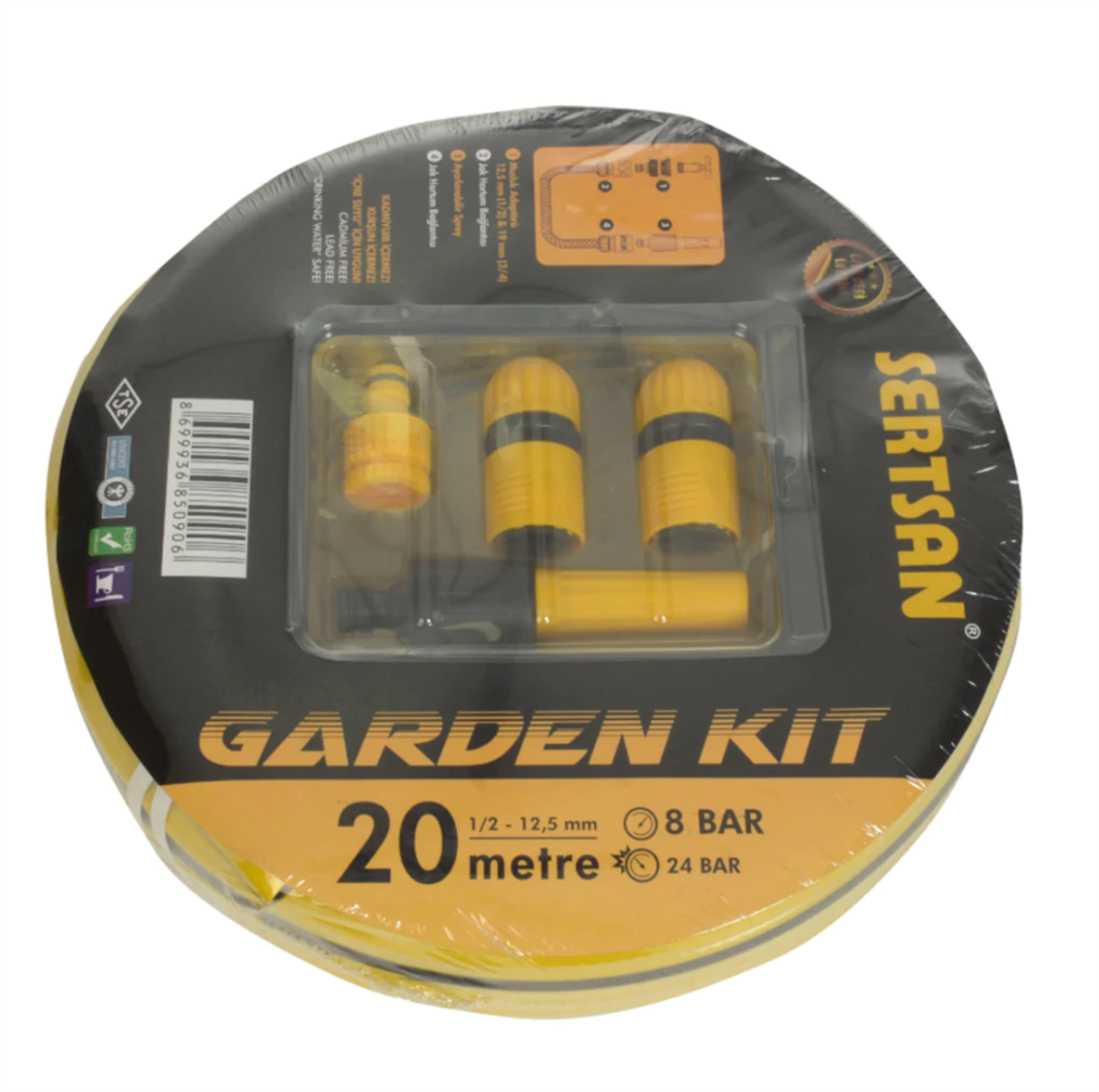 Sertsan Garden Kit 5 Parça Yüksek Basınçlı Hortum Seti 1/2 20 Mt