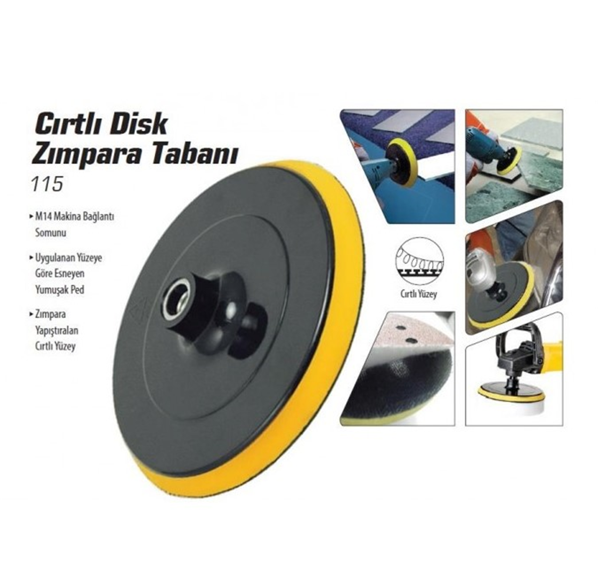 SGS Cırtlı Disk Altı Zımpara Tabanı 115lik SGS285