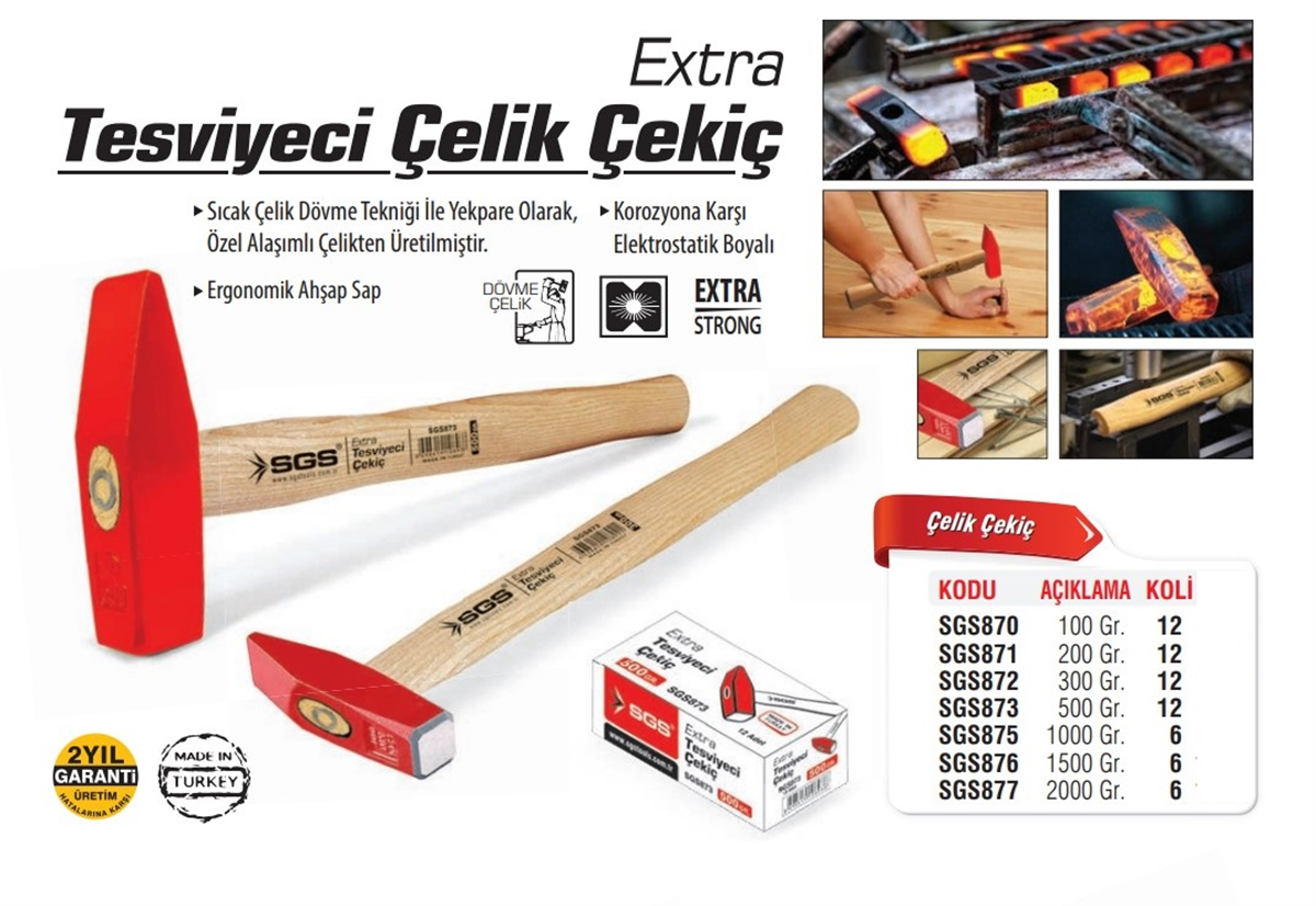 SGS Extra Tesviyeci Çekiç 100 Gr SGS870