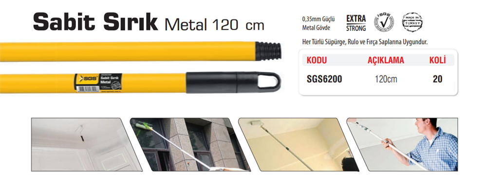SGS Metal Sabit Sırık 120 Cm SGS6200