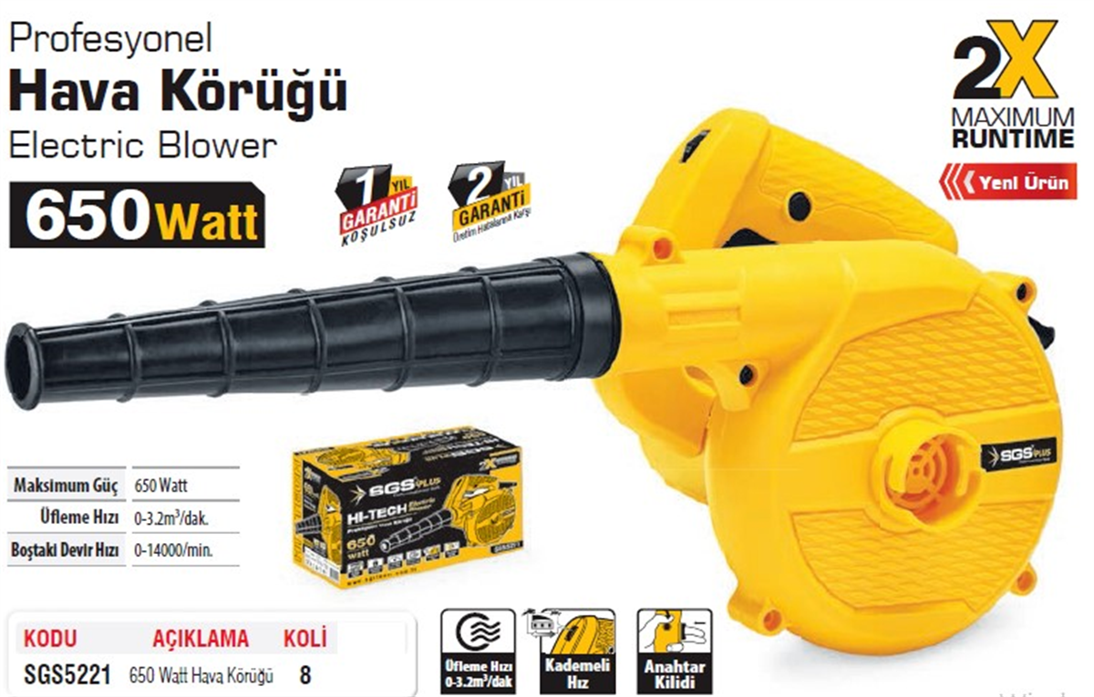 SGS Plus Hava Körüğü 650w SGS5221