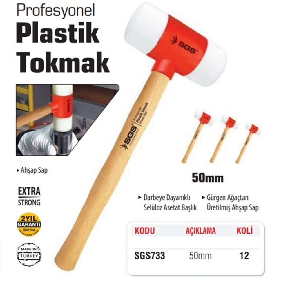 Sgs Profesyonel Plastik Tokmak 50 Mm Sgs733