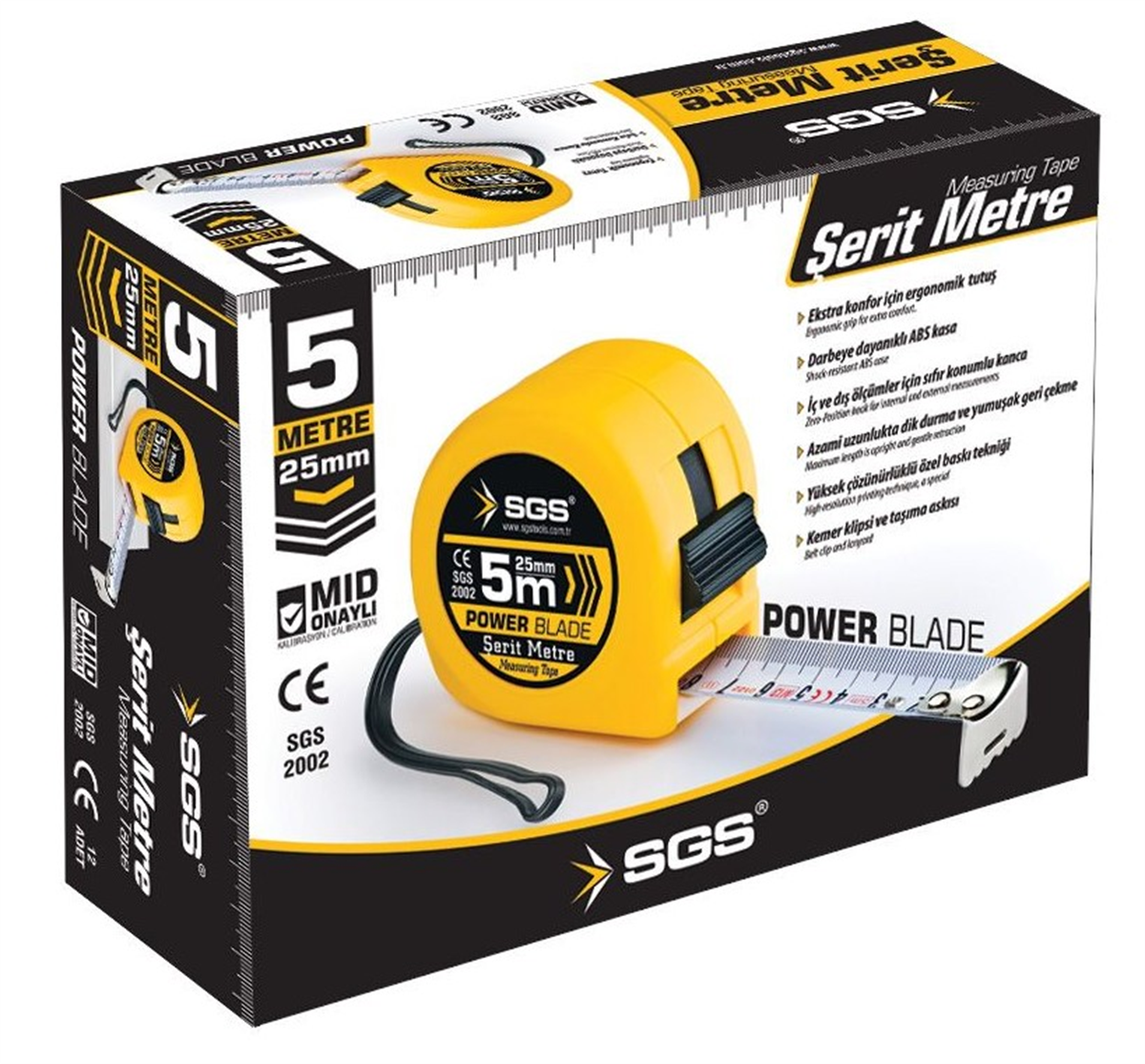 SGS Şerit Metre 5mx25mm SGS2002