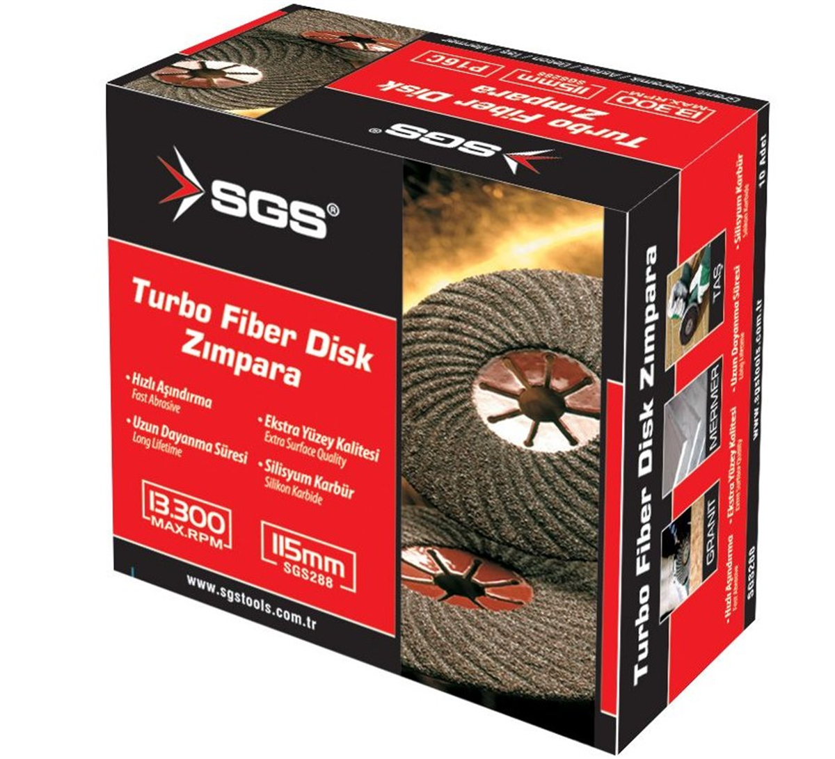 SGS Turbo Fiber Disk Zımpara 180 Mm SGS289