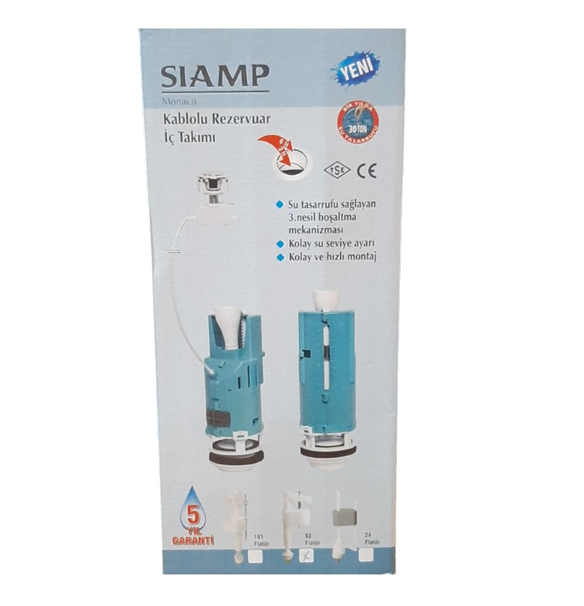 Sıamp Kablolu Rezervuar İç Takımı 52T/93 Optima 25293
