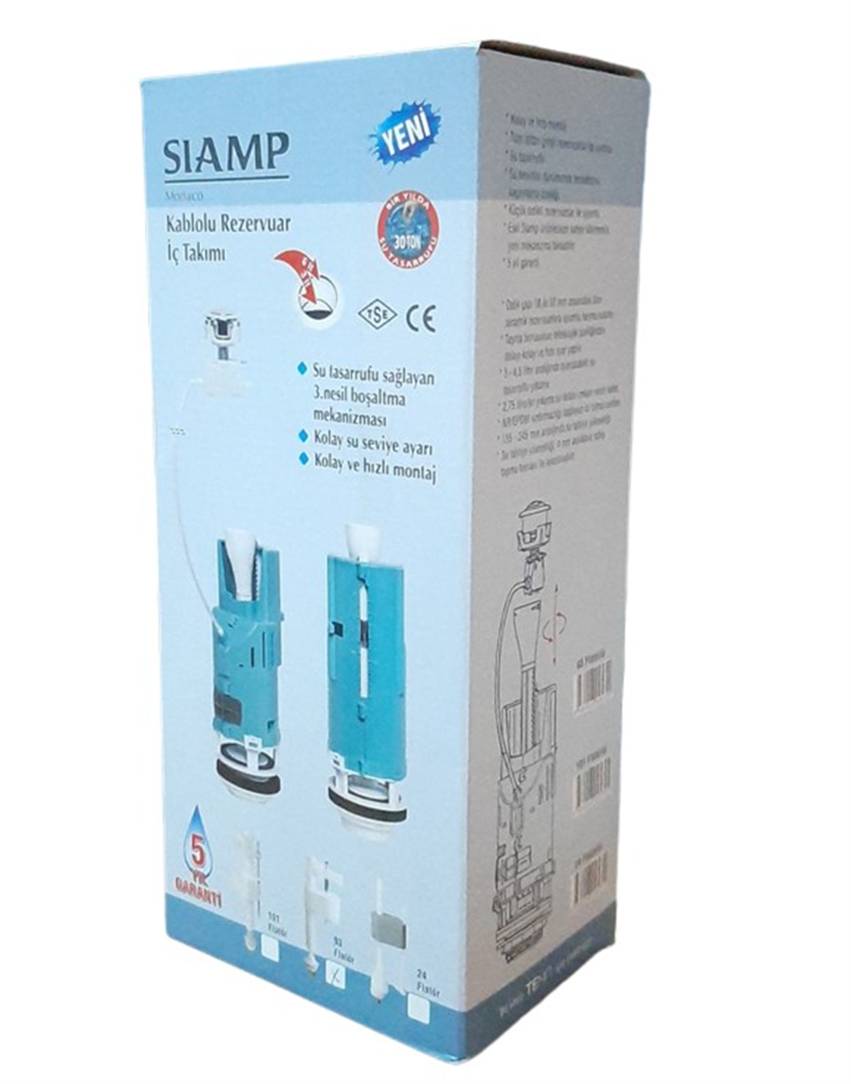 Sıamp Kablolu Rezervuar İç Takımı 52T/93 Optima 25293