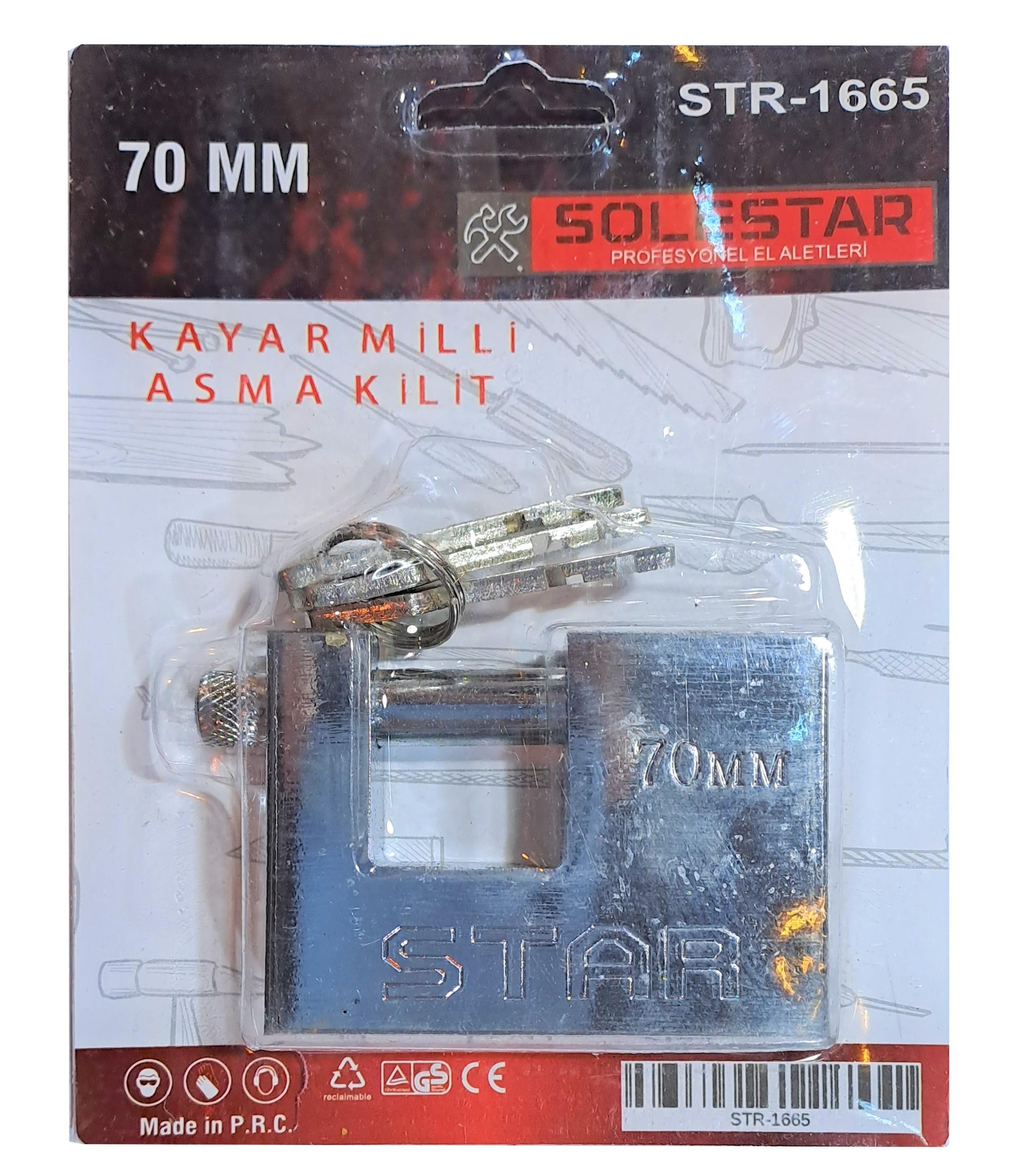 Solestar Kayar Milli Asma Kilit 70 Mm STR-1665