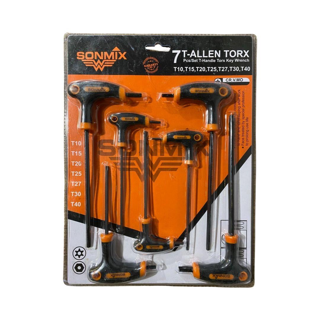 Sonmix T Saplı Allen Set Torx 7 Parça Snx-254T Tipi Allenler