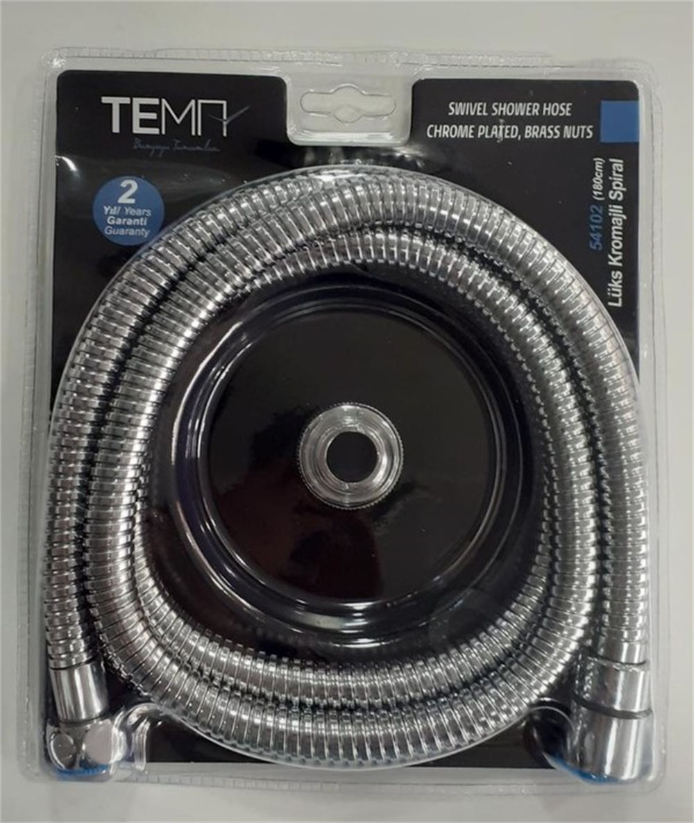 Tema Banyo Duş Hortumu 180cm Lüx Kromajli Spi̇ral 54102