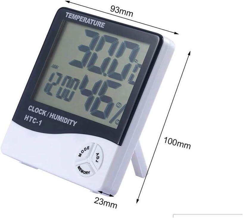 Temperature Dijital Saatli Nem Ölçer Termometre HTC-1