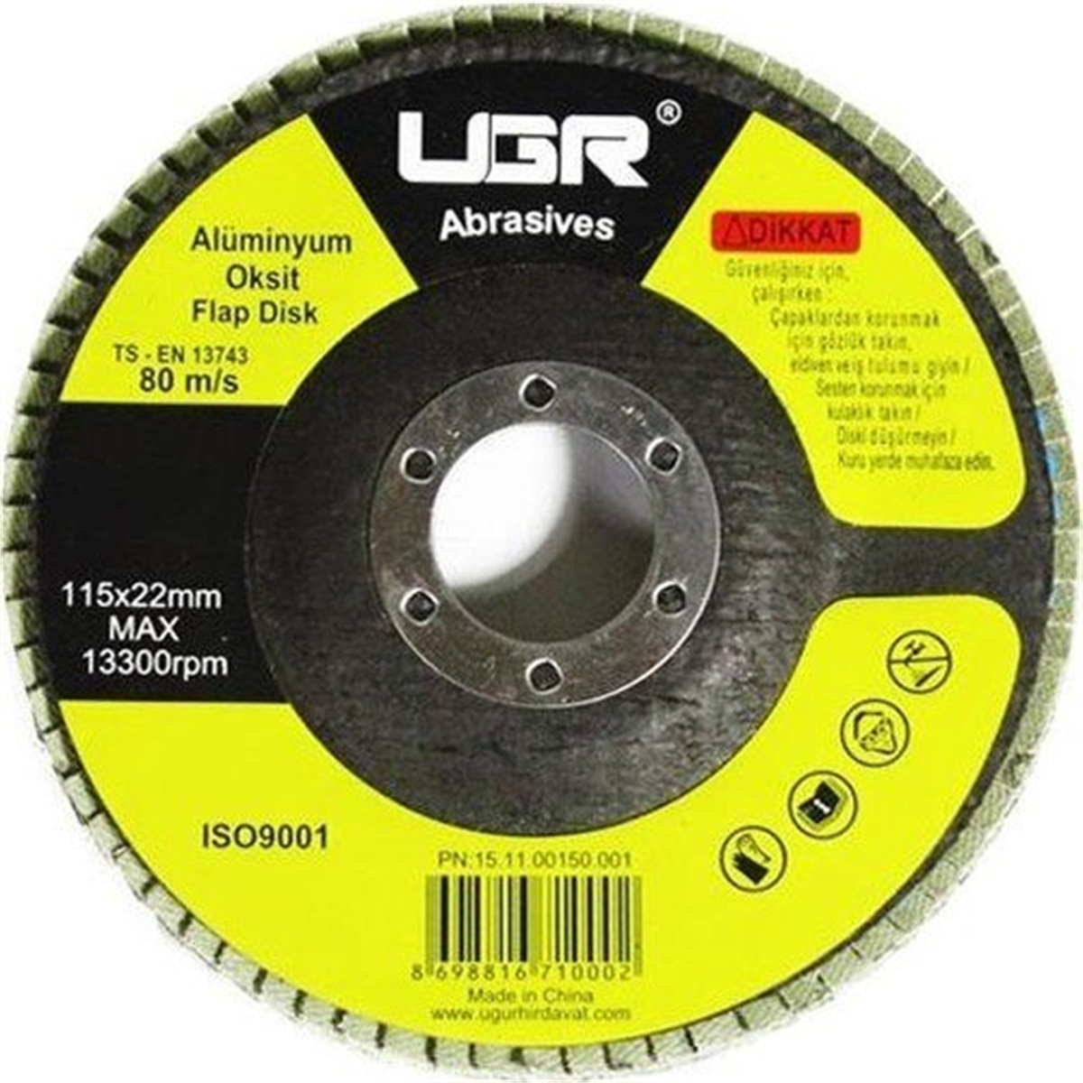 Ugr Metal Ahşap Flap Disk Zımpara 120 Kum 115X22 mm