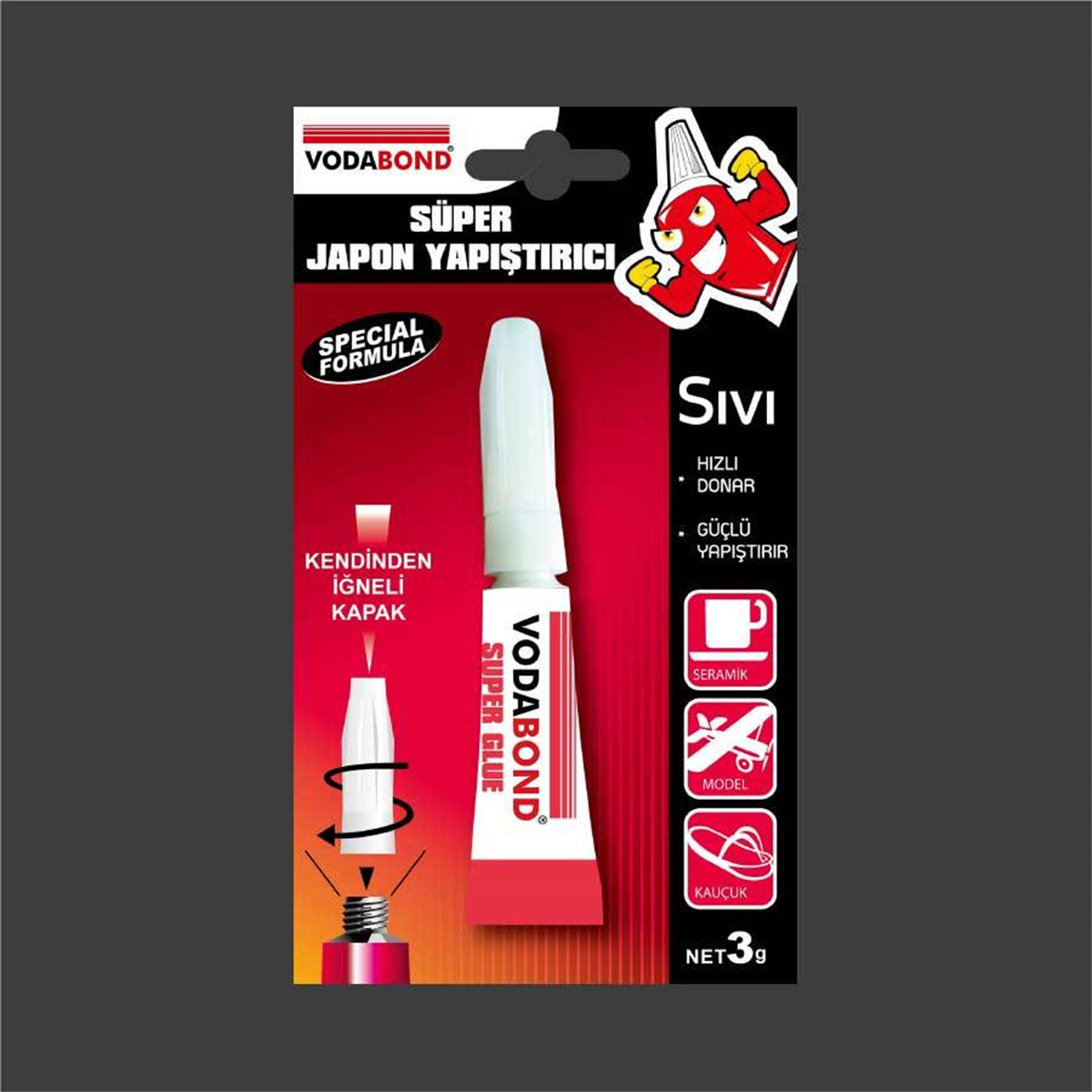 VODABOND Süper Japon Yapıştırıcı Şeffaf 3gr