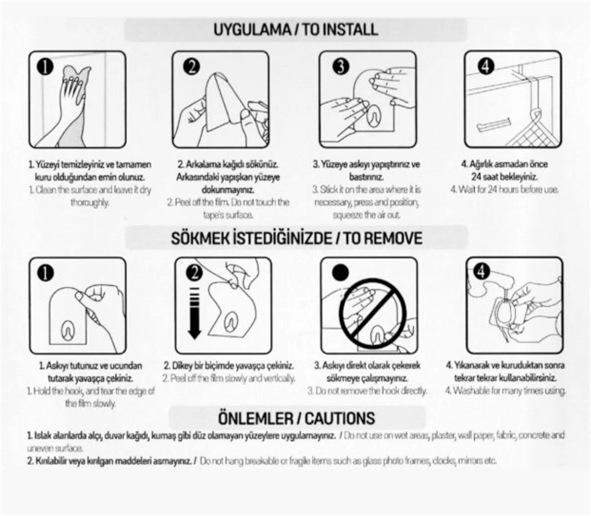 Vodaseal İz Bırakmayan Sihirli Askı Kare Şeffaf