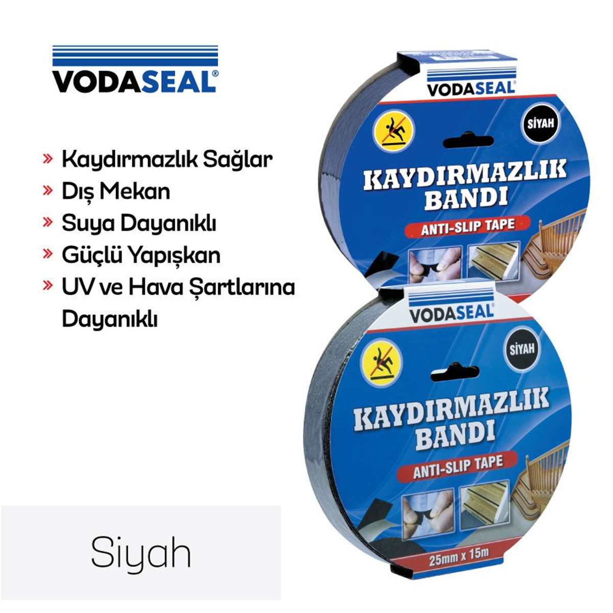 VODASEAL Kaydırmazlık Bandı Siyah 50mm*15m