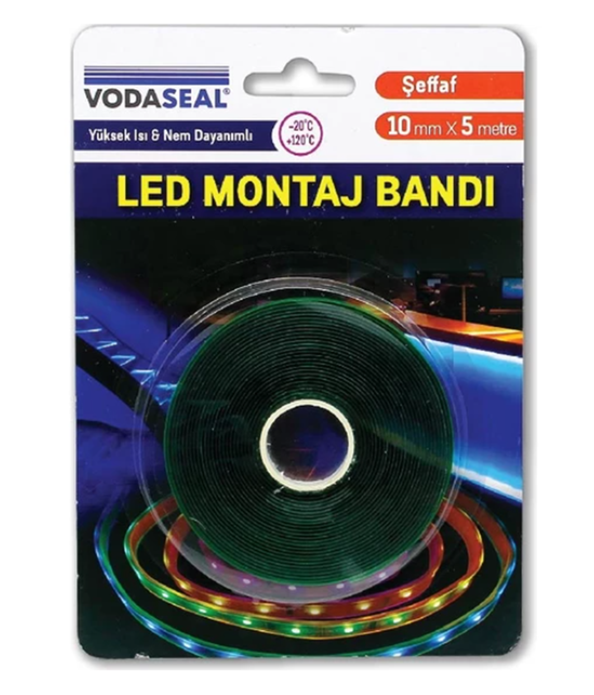 Vodaseal Şeffaf Led Montaj Bandı 10mm x 5 Metre