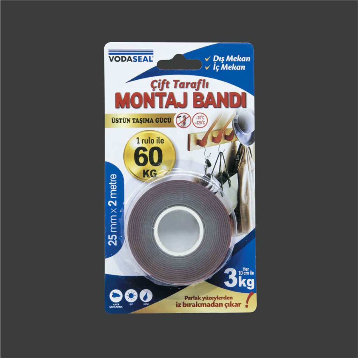 VODASEAL VHB Montaj Bandı Gri 25mm*2m
