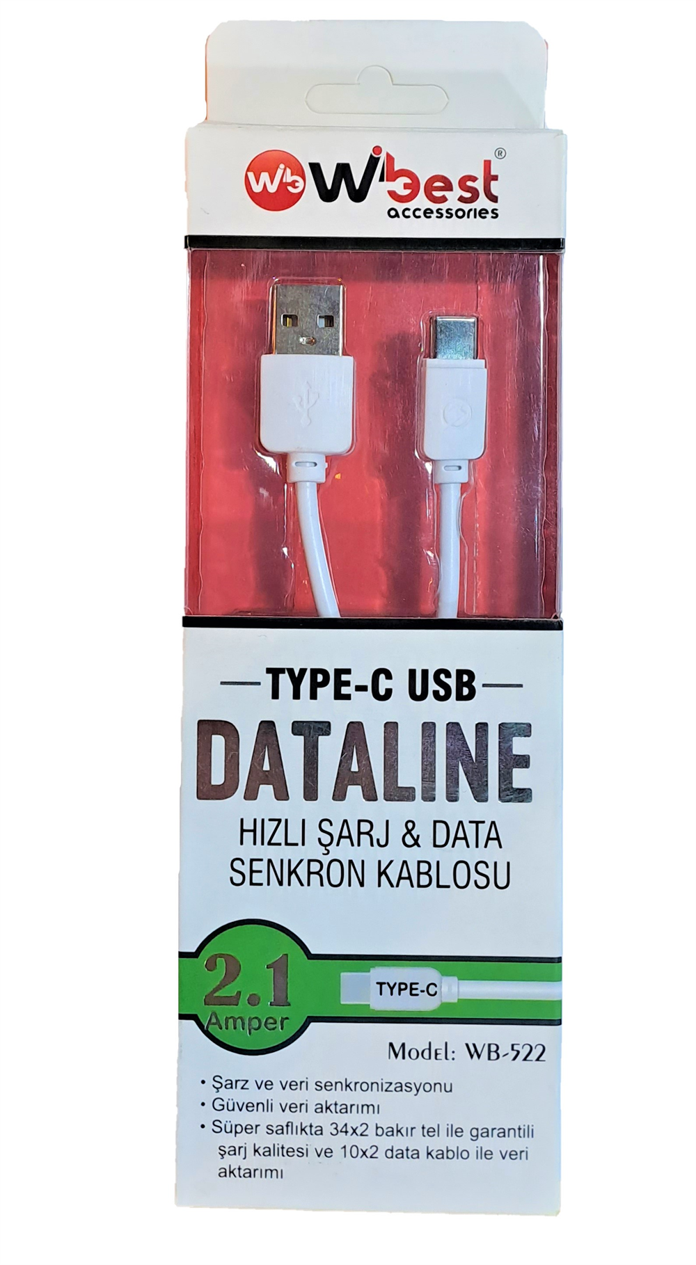 Wbest Usb Şarj Kablosu WB-522Yedek Akü & Şarj Cihazları