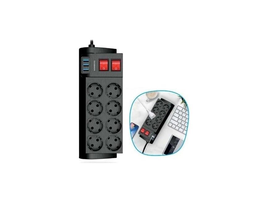 Wınnboss Akım Korumalı Priz 8'li 2 Mt 3411Priz & Anahtar Çeşitleri