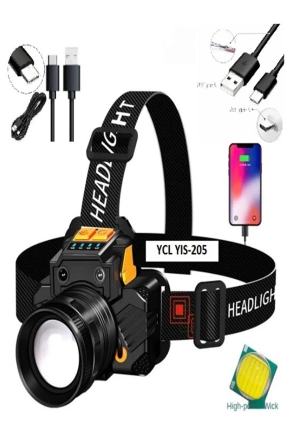 YCL 10 W 3 Modlu Şarjlı Powerbank Özellikli Kafa Lambası - YIS-205
