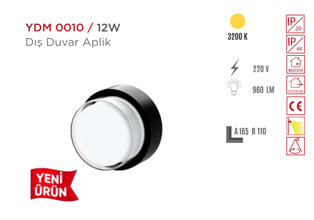 Ycl Dekoratif Dış Duvar Led Aplik Ydm-0010
