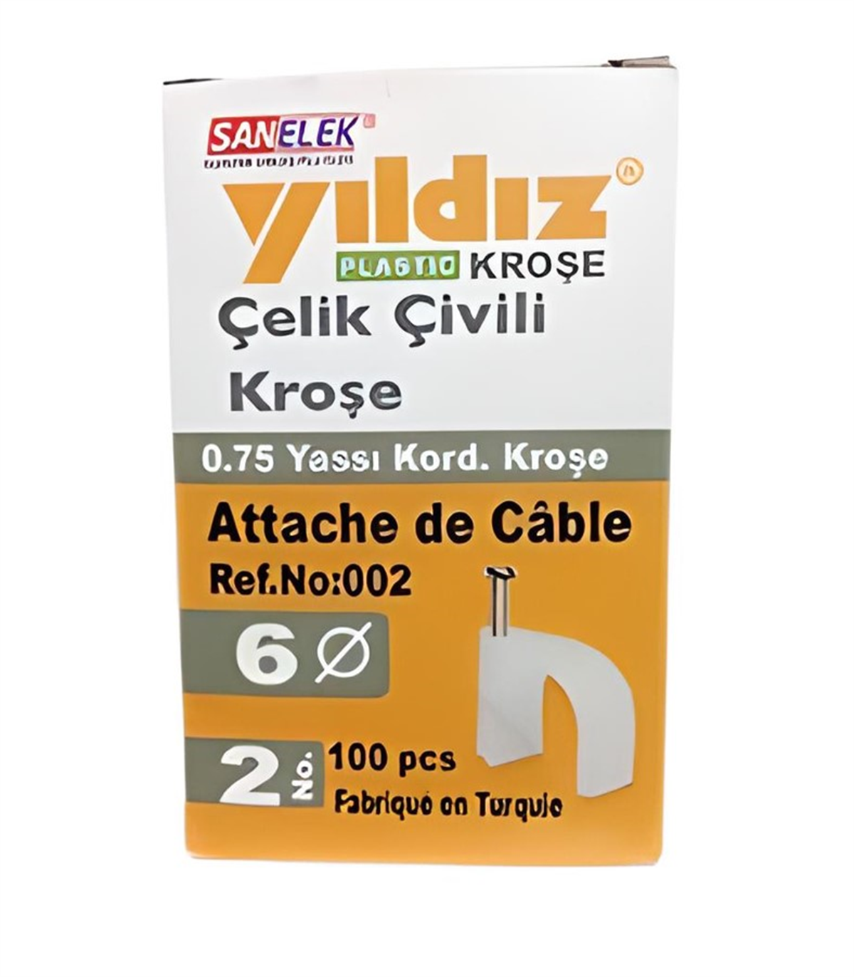 Yıldız Çivili Kroşe No:2 (100 Adet)