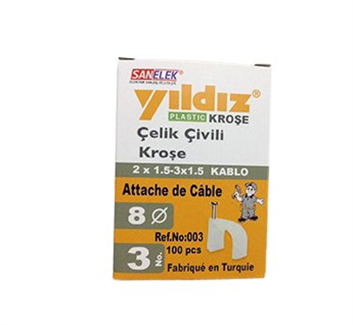 Yıldız Çivili Kroşe No:3 (100 Adet)