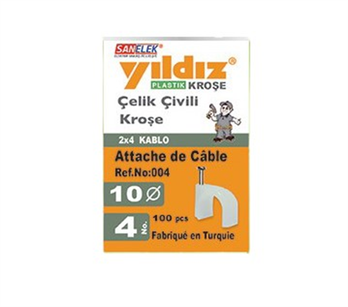 Yıldız Çivili Kroşe No:4 (100 Adet)