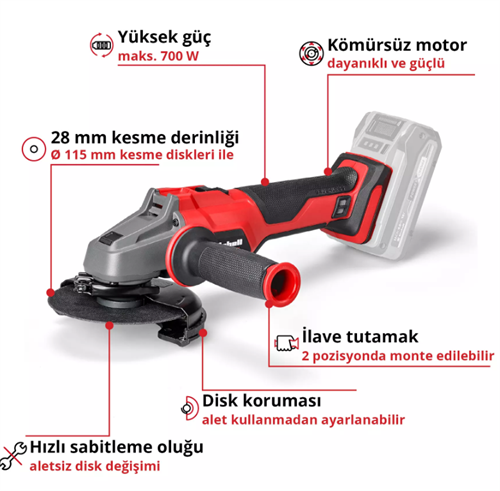 Einhell AXXIO 18/115 Q Solo Avuç Taşlama 4431150